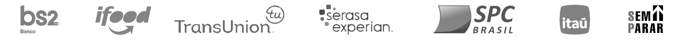 BS2 · iFood · TransUnion · Serasa Experian · SPC Brasil · Itaú · Sem Parar